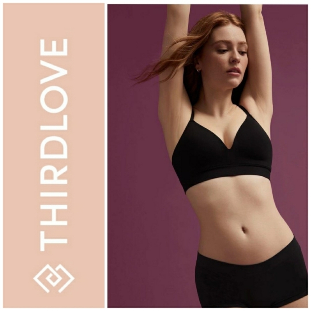 Sz 42E Black ThirdLove 24/7 Pima Cotton Wireless Bra